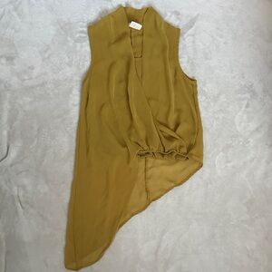 Asymmetrical Mustard Yellow Sleeveless Top